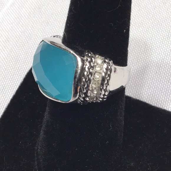 5/$25 ring size 8 turquoise stone & sparkles - Picture 4 of 5